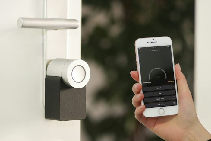 Smart home speaker on a shelf