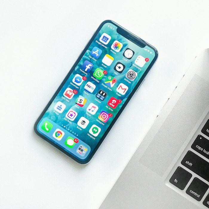 Smartphone held in a hand